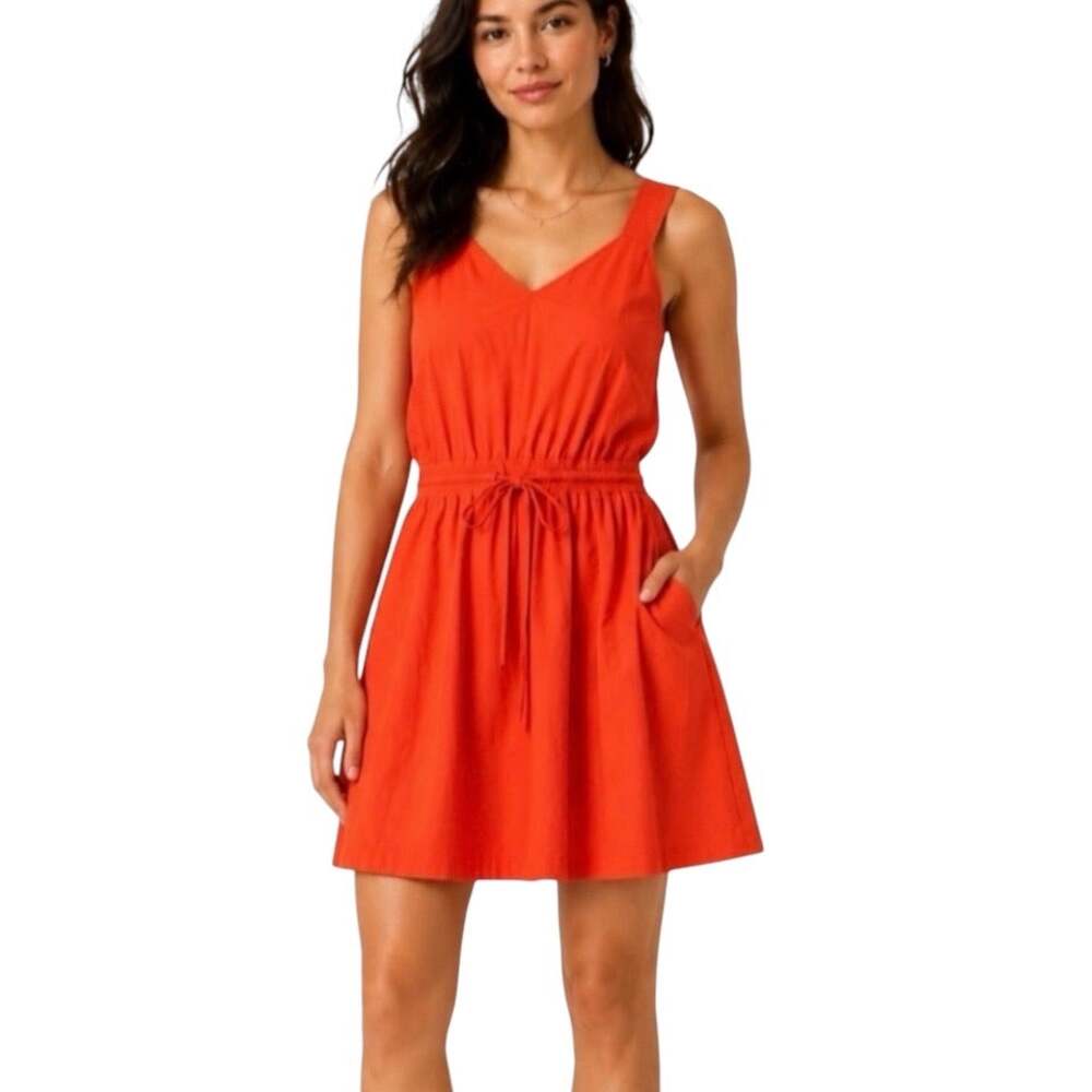 Athleta Savannah Strap Sleeveless Tie Waist Mini Dress in Orange Size XS